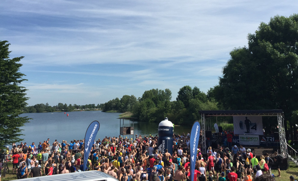 Startbereich des Vierlanden Triathlons 2017 in Hamburg
